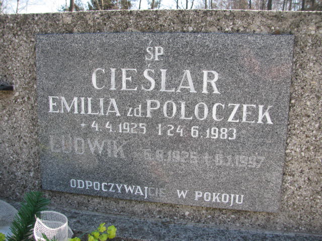 Emilia Cieślar 1925 Wisła ewangelicki - Grobonet - Wyszukiwarka osób pochowanych